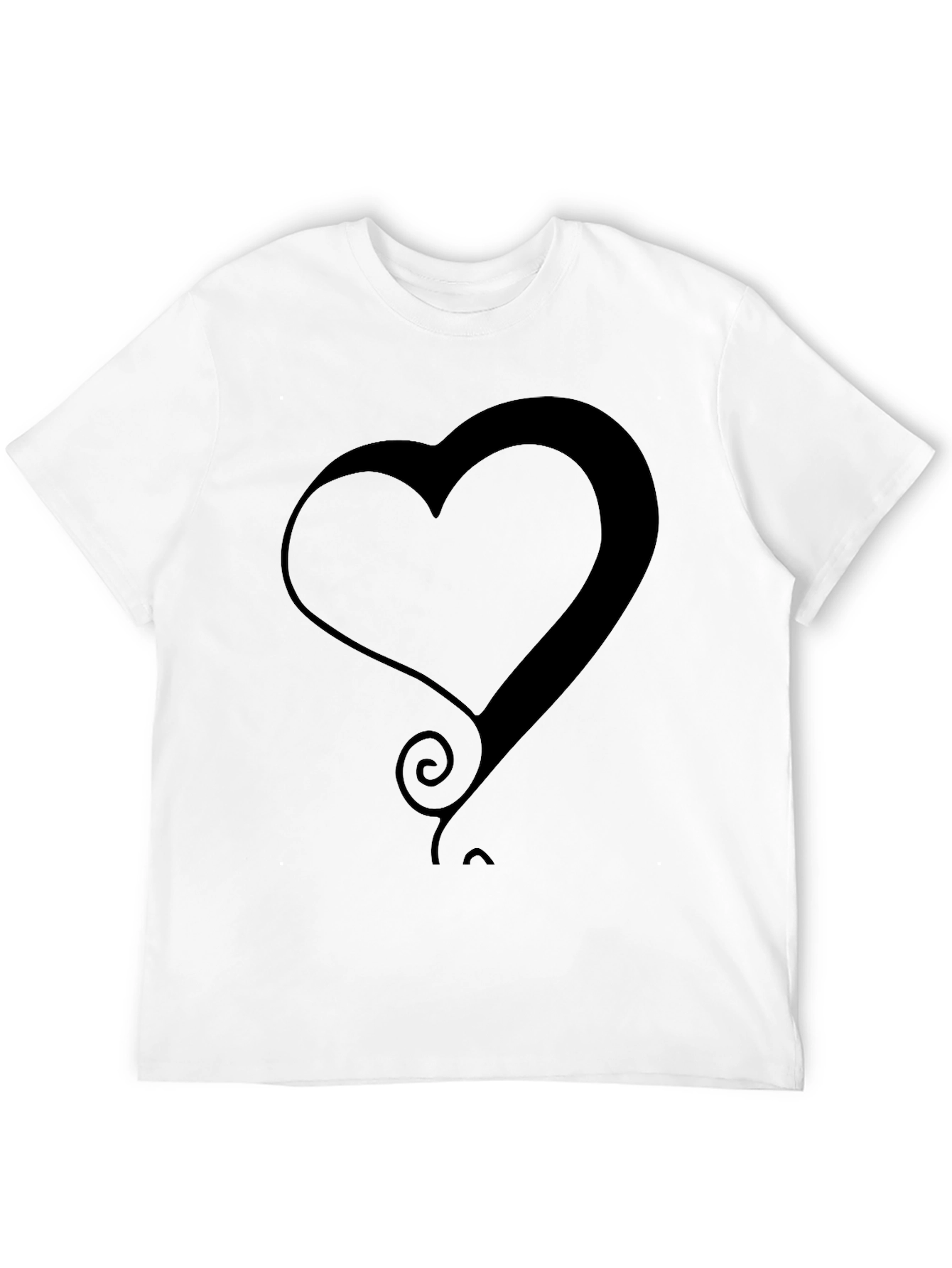 Modern Heart Graphic Tee - Stylish Black T-Shirt