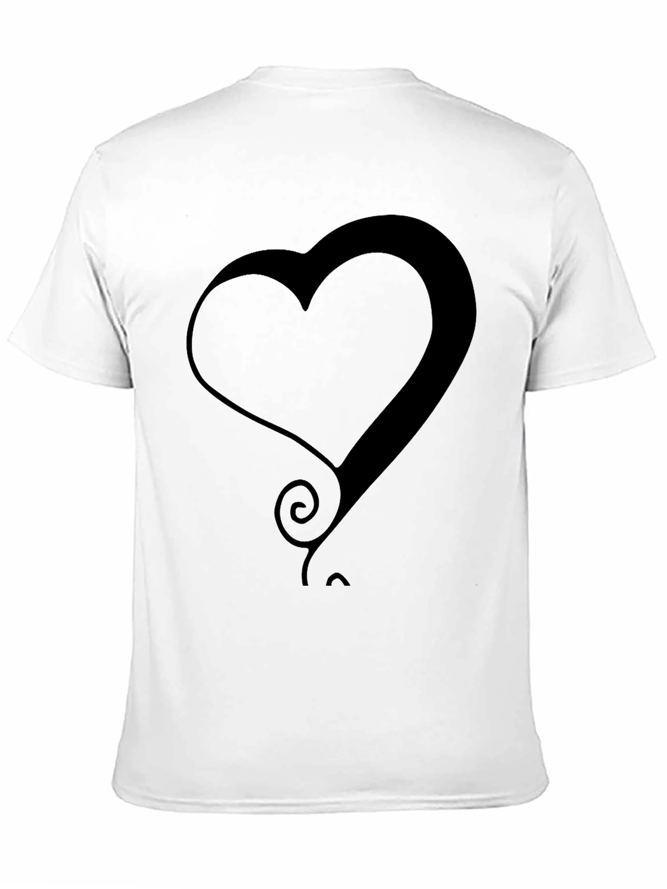 Modern Heart Graphic Tee - Stylish Black T-Shirt
