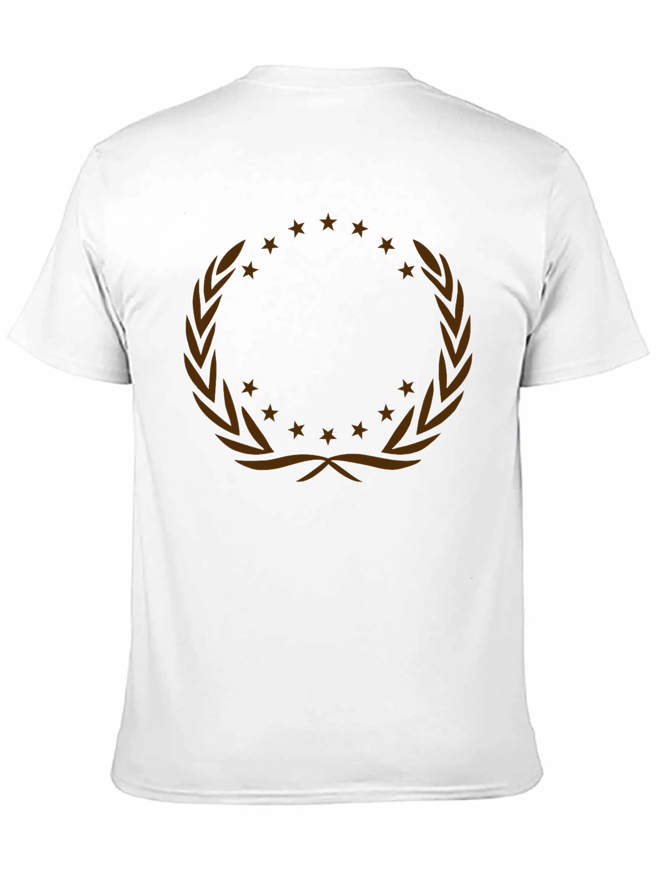 Graphic Tee with Laurel Wreath and Stars Design