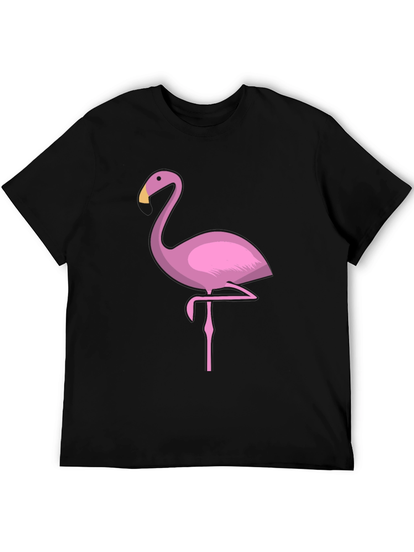 Pink Flamingo Graphic T-Shirt - Black Casual Tee