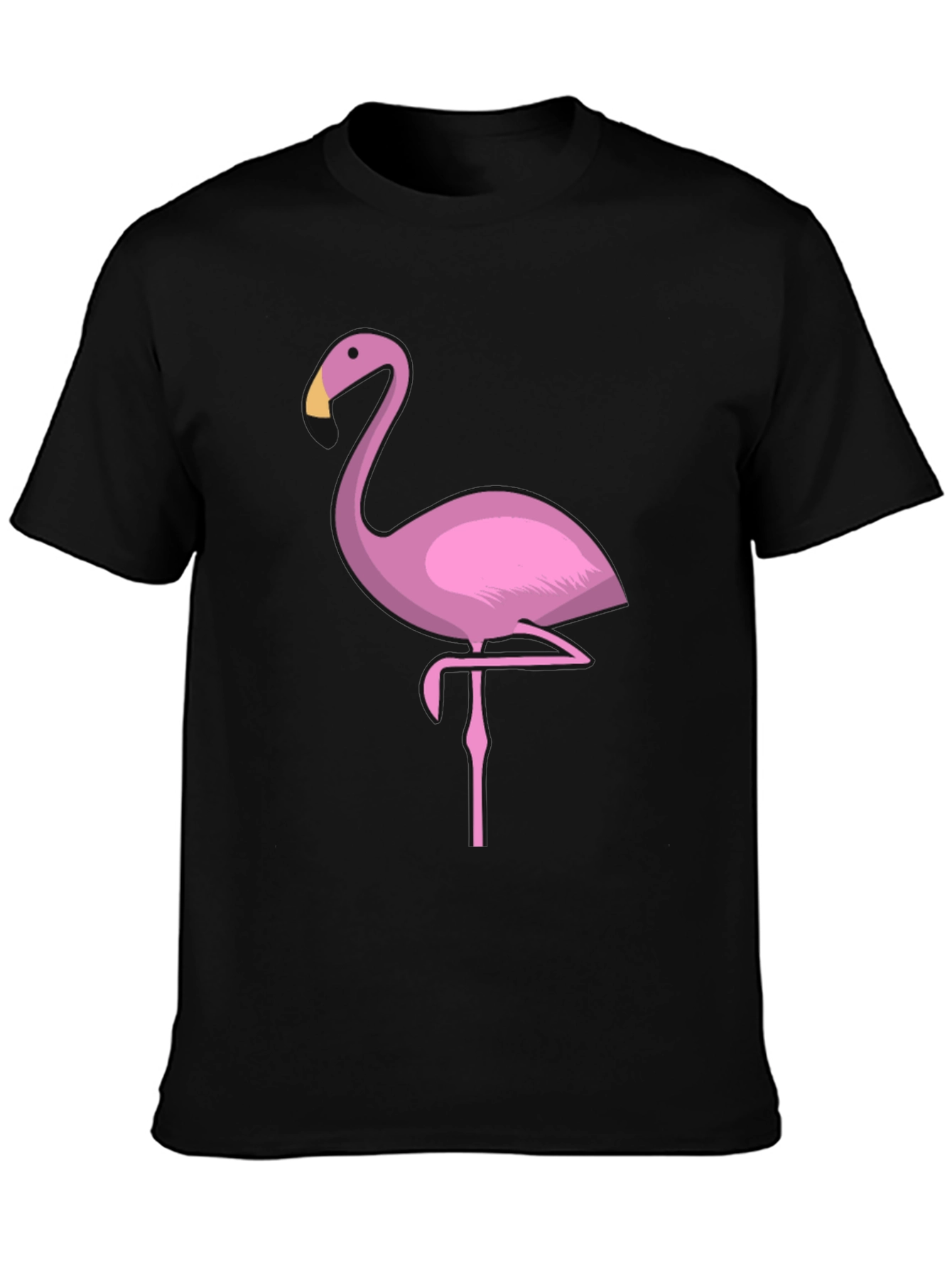 Pink Flamingo Graphic T-Shirt - Black Casual Tee