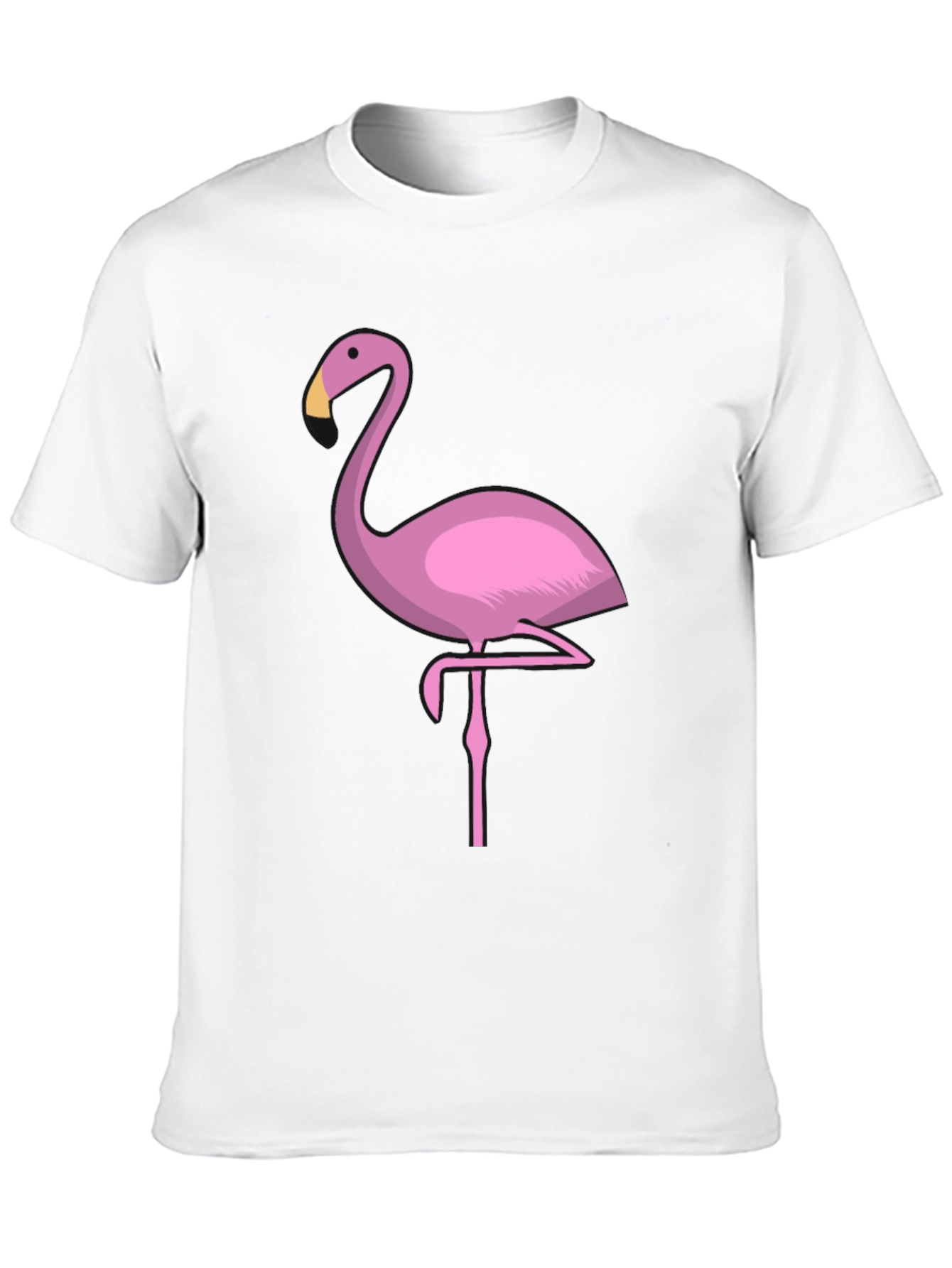 Pink Flamingo Graphic T-Shirt - Black Casual Tee