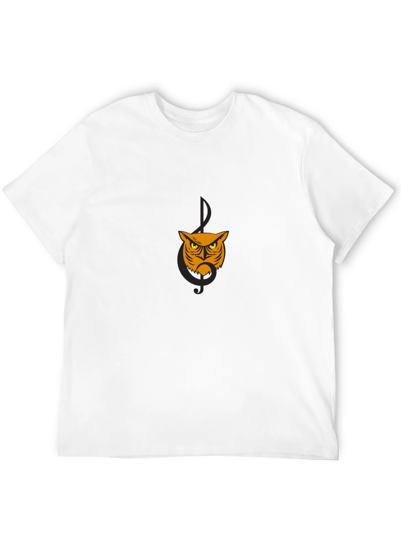Owl Music Note Graphic Black T-Shirt