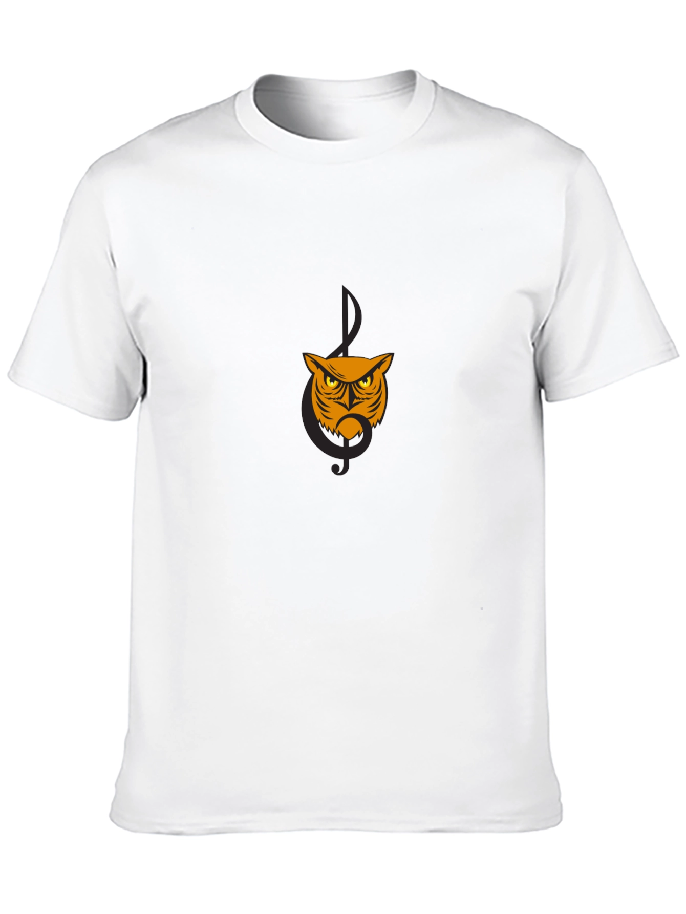 Owl Music Note Graphic Black T-Shirt