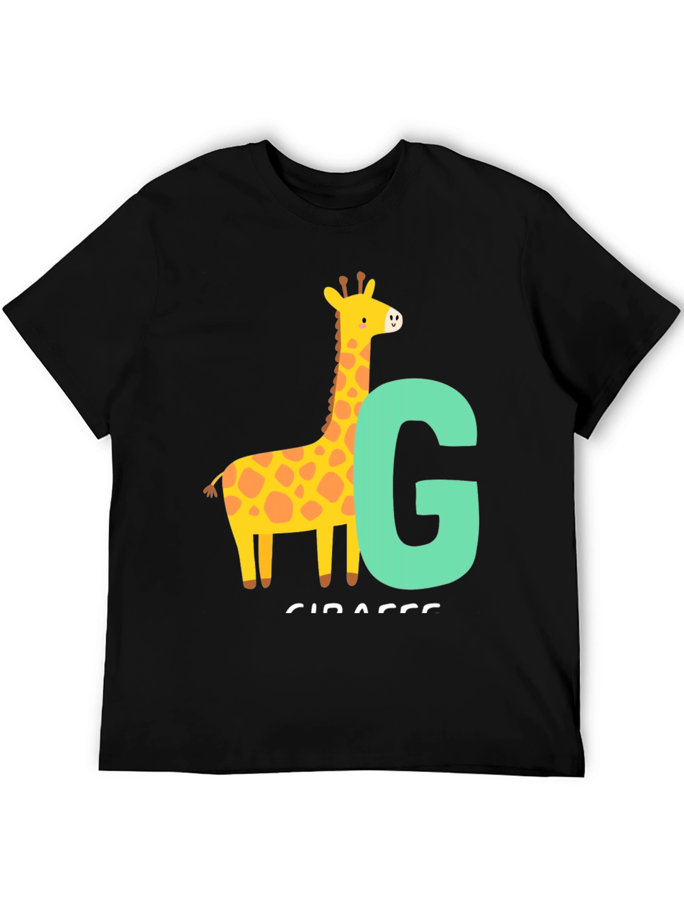 Giraffe Initial G Black T-Shirt