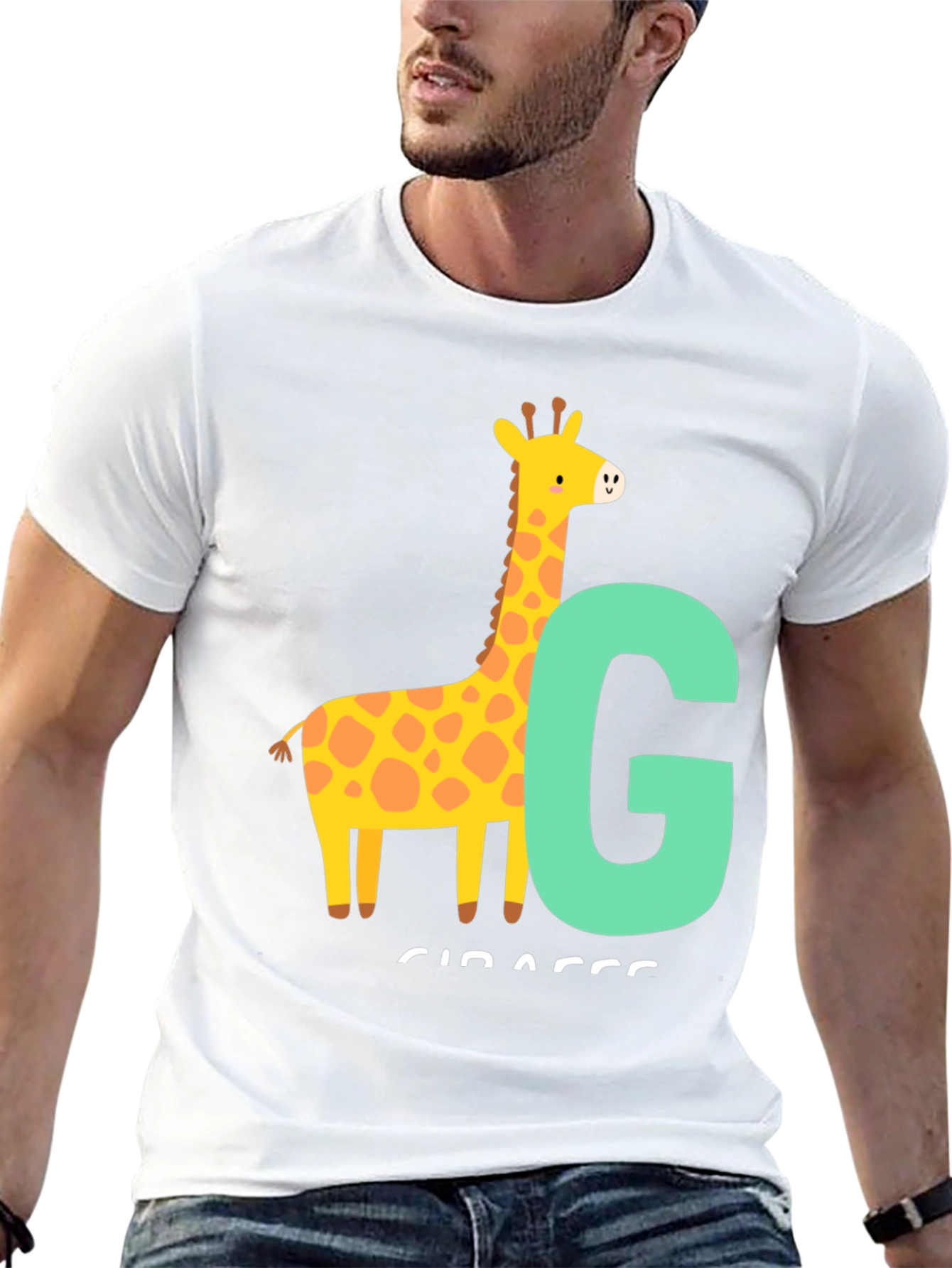 Giraffe Initial G Black T-Shirt
