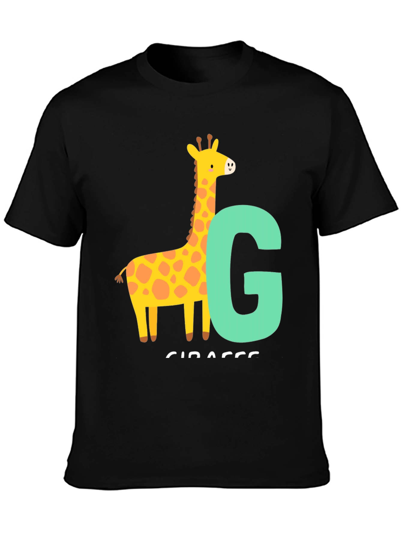 Giraffe Initial G Black T-Shirt