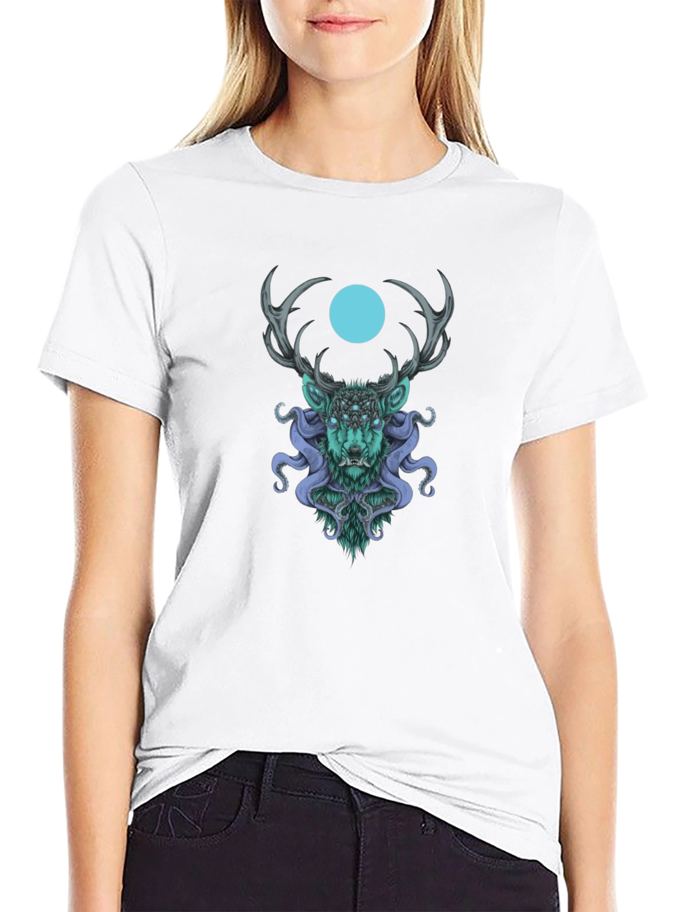 Mystic Deer Graphic Tee - Stylish & Unique