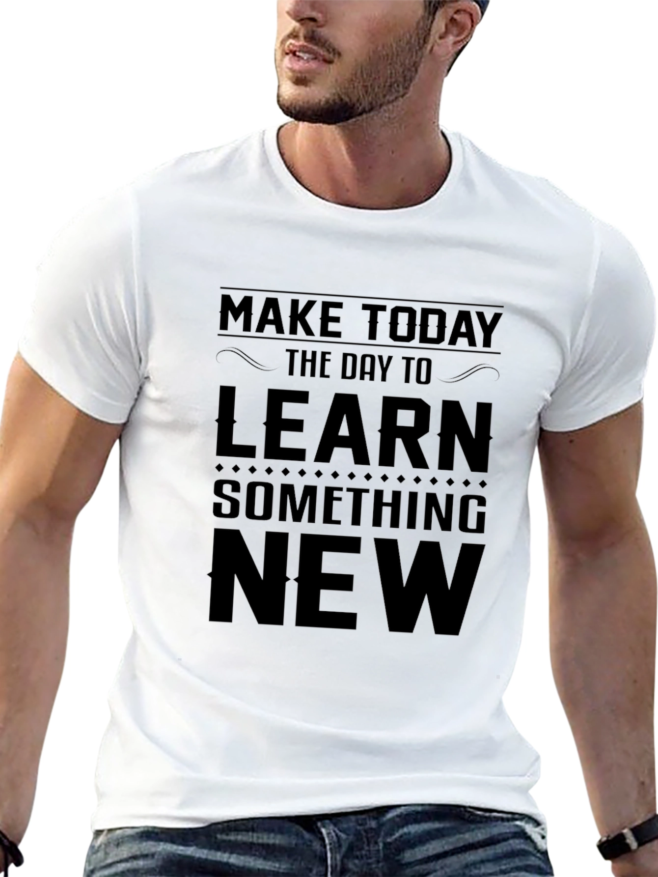 Inspirational Learn Something New Black T-Shirt