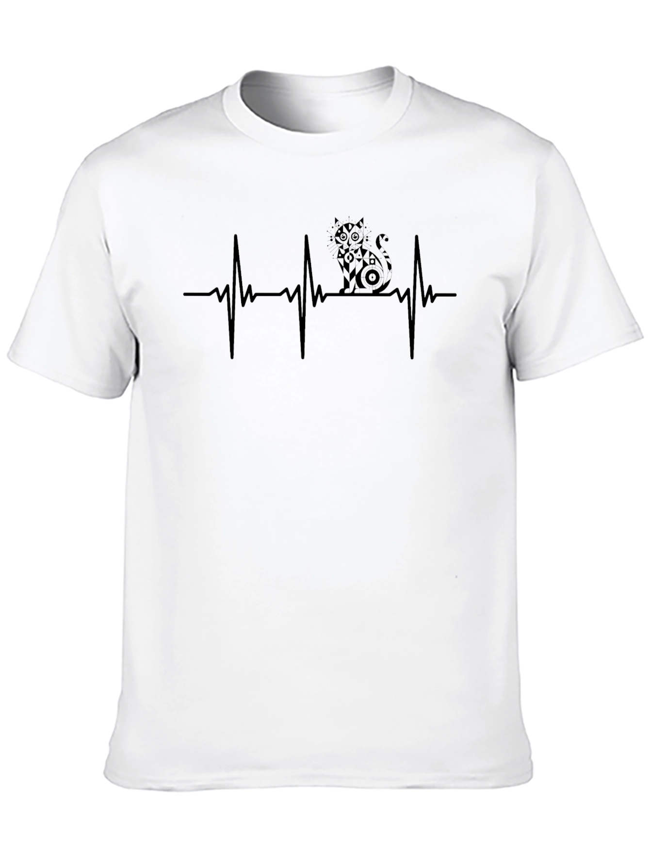 Cat Heartbeat T-Shirt - Unique Graphic Tee