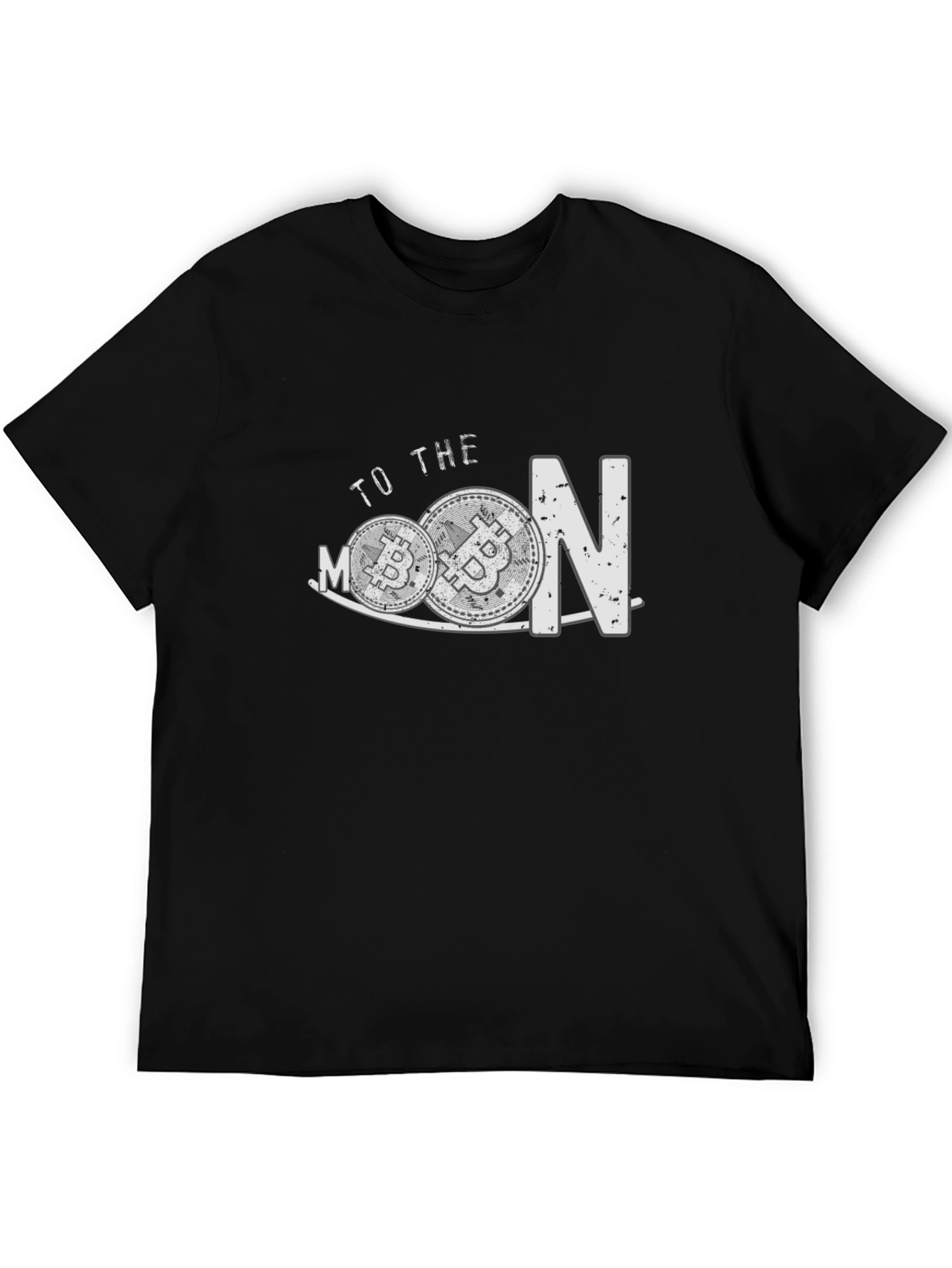 Bitcoin To The Moon Black T-Shirt Crypto Currency Tee