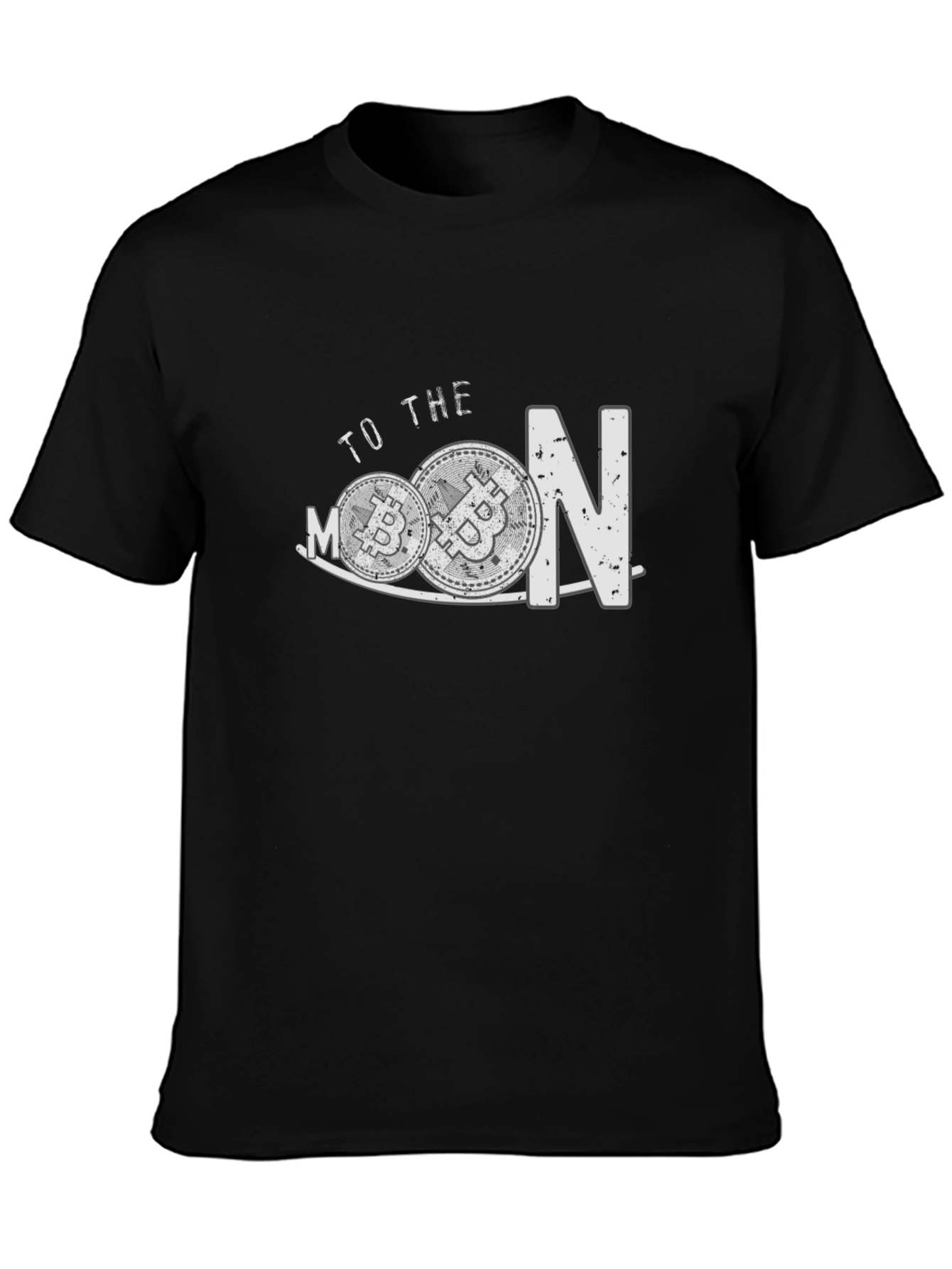 Bitcoin To The Moon Black T-Shirt Crypto Currency Tee