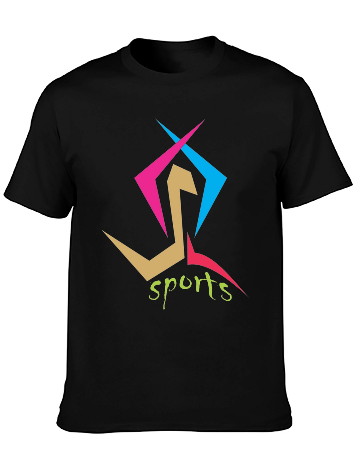 Stylish Sports Graphic Print Black T-Shirt
