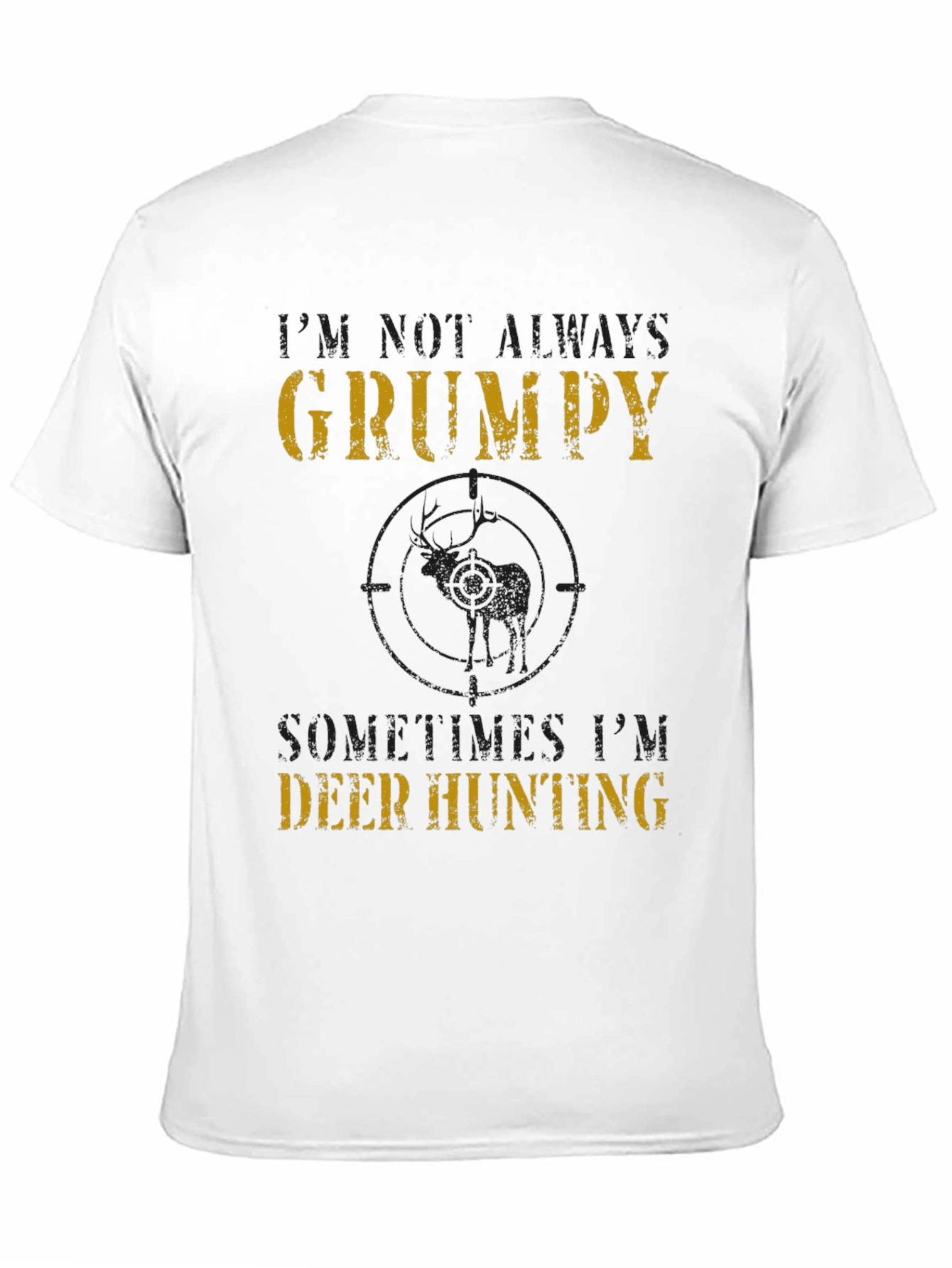 Grumpy Deer Hunting T-Shirt - Mens Black Tee
