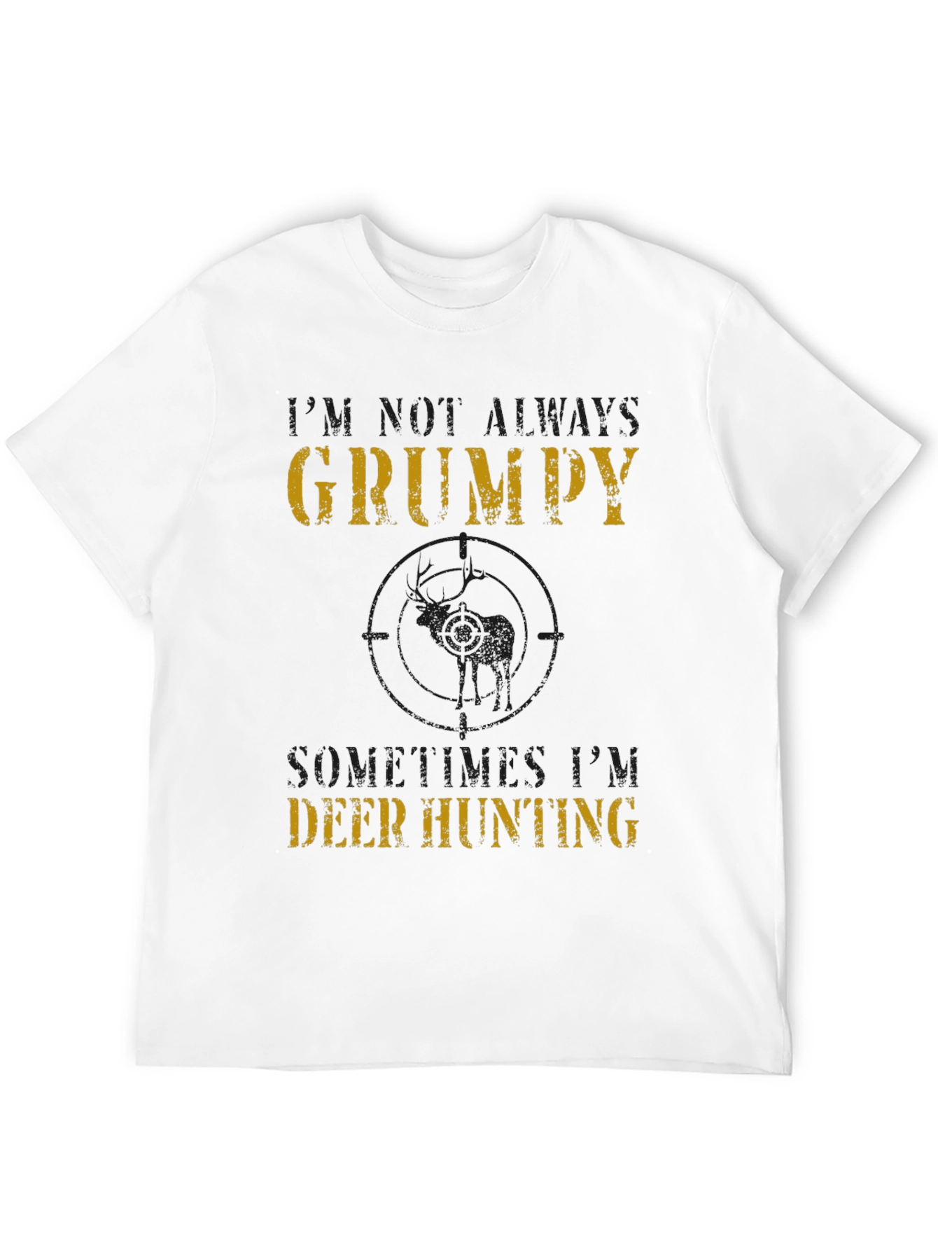 Grumpy Deer Hunting T-Shirt - Mens Black Tee