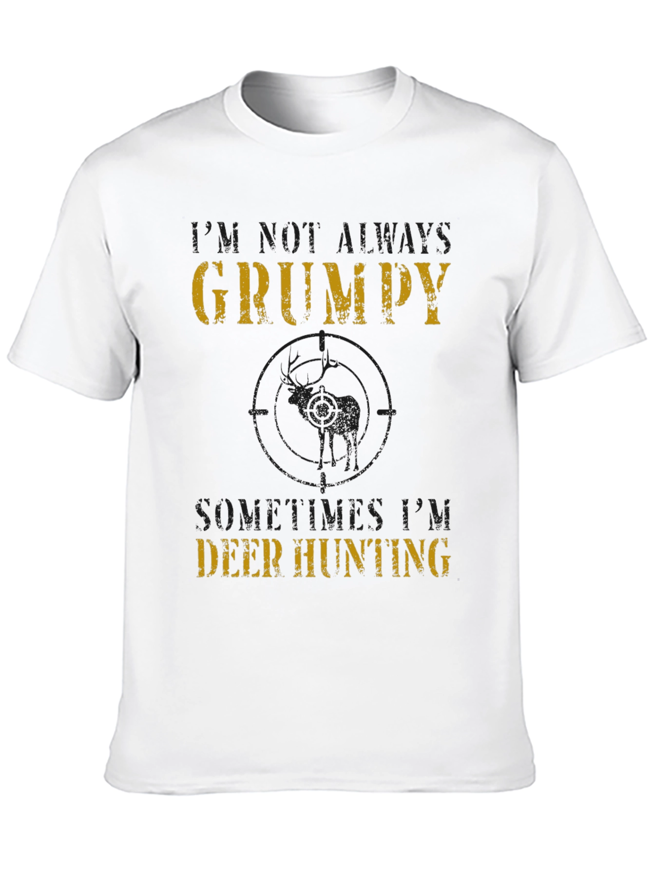 Grumpy Deer Hunting T-Shirt - Mens Black Tee