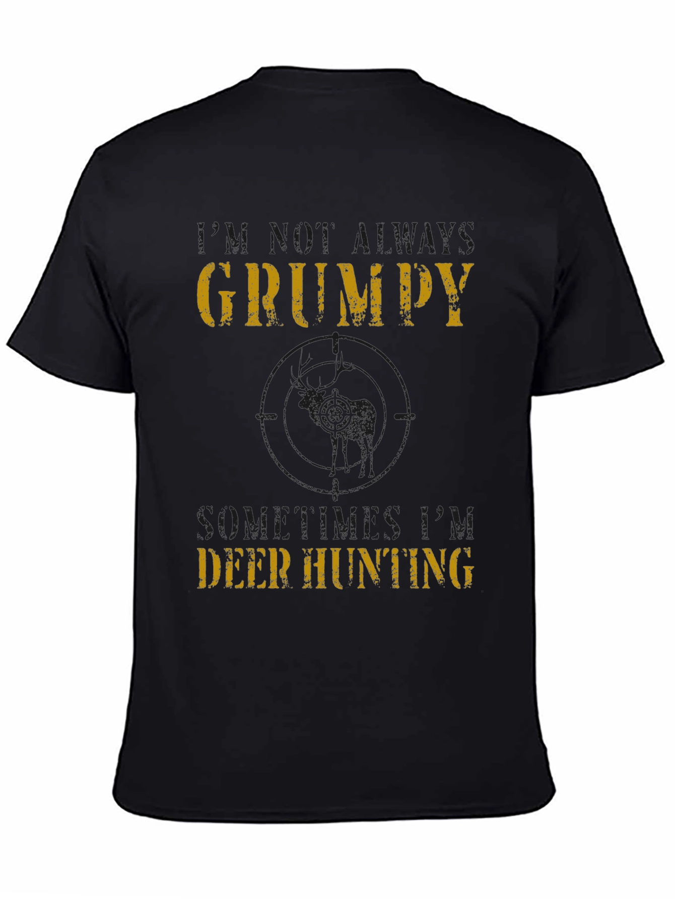 Grumpy Deer Hunting T-Shirt - Mens Black Tee
