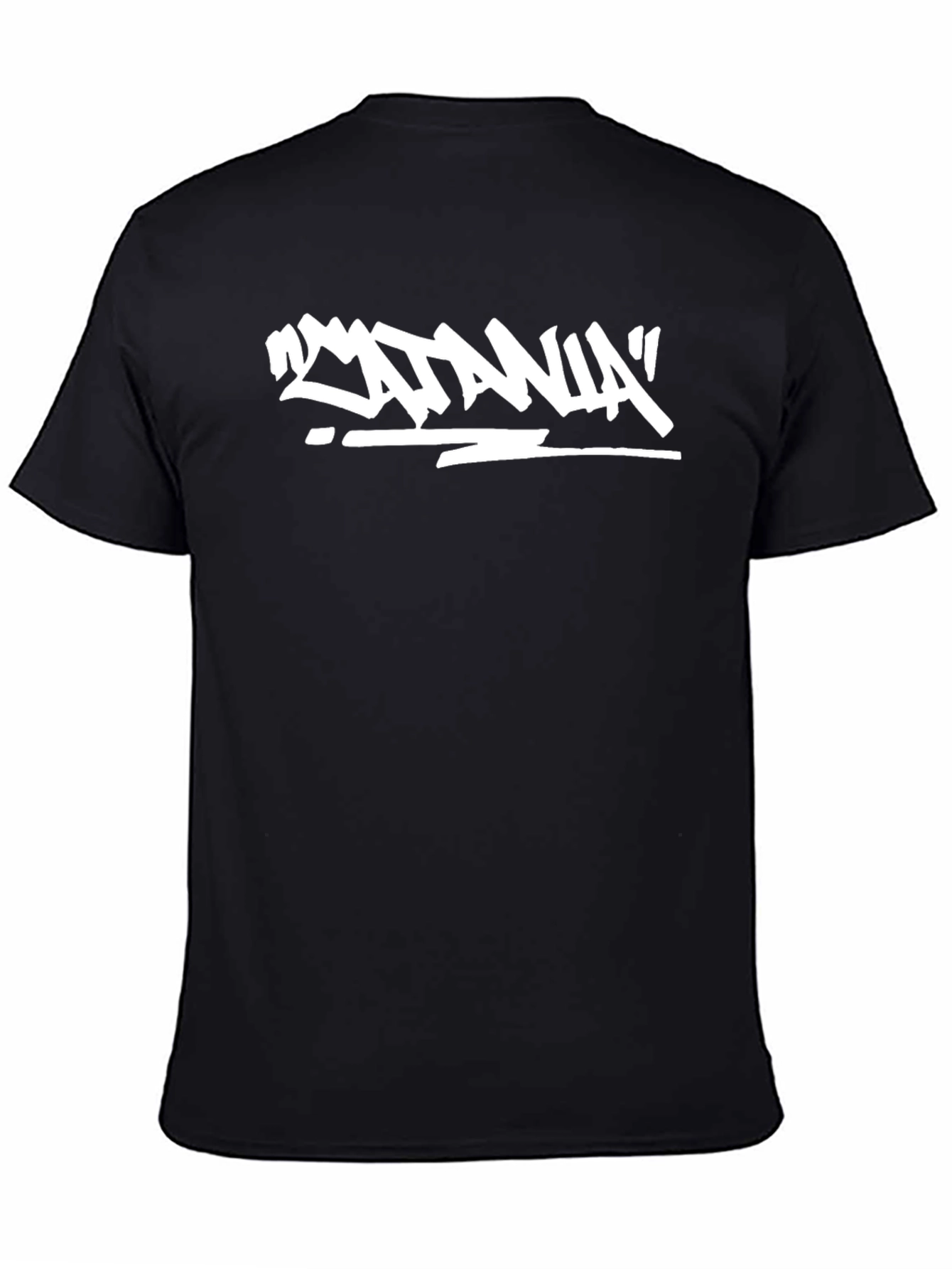 Satania Graphic Tee - Black Cotton Crew Neck