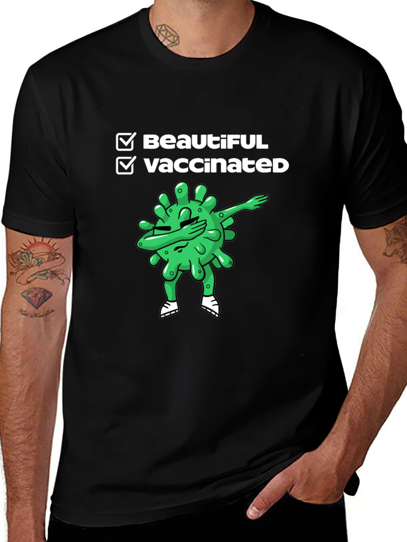 Beautiful & Vaccinated Black T-Shirt