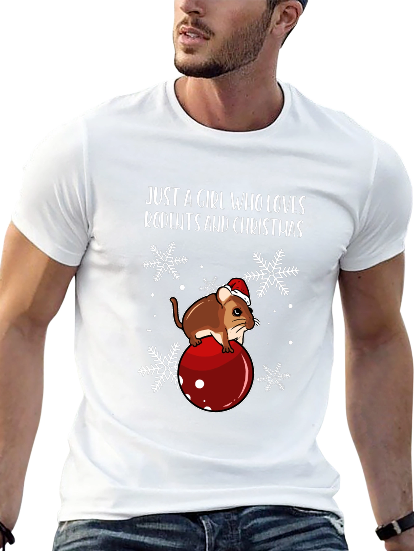 Just A Girl Who Loves Rodents Christmas T-Shirt
