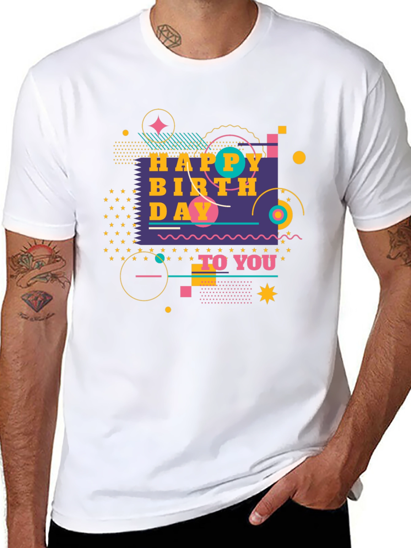 Happy Birthday Graphic Black T-Shirt