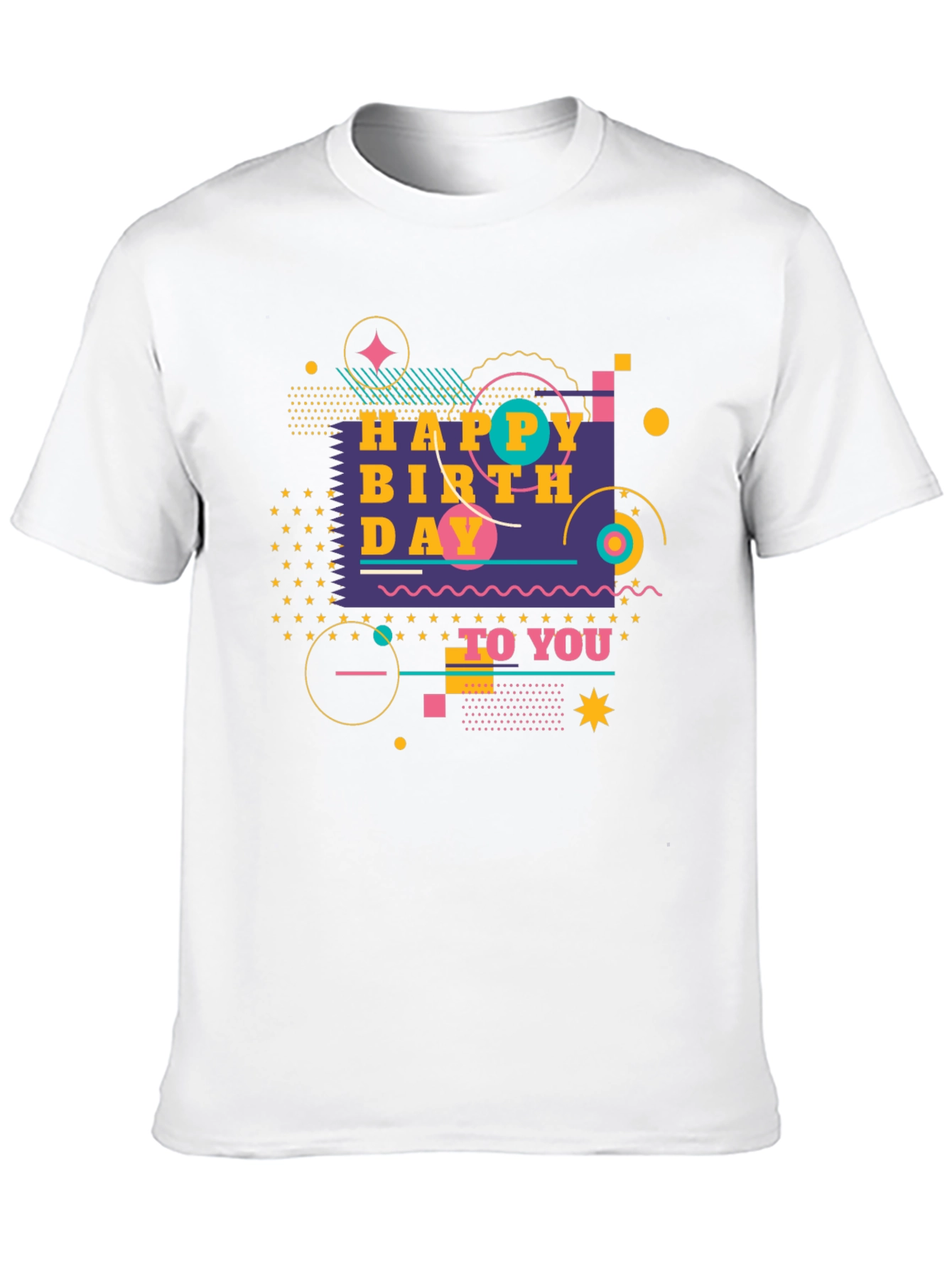 Happy Birthday Graphic Black T-Shirt