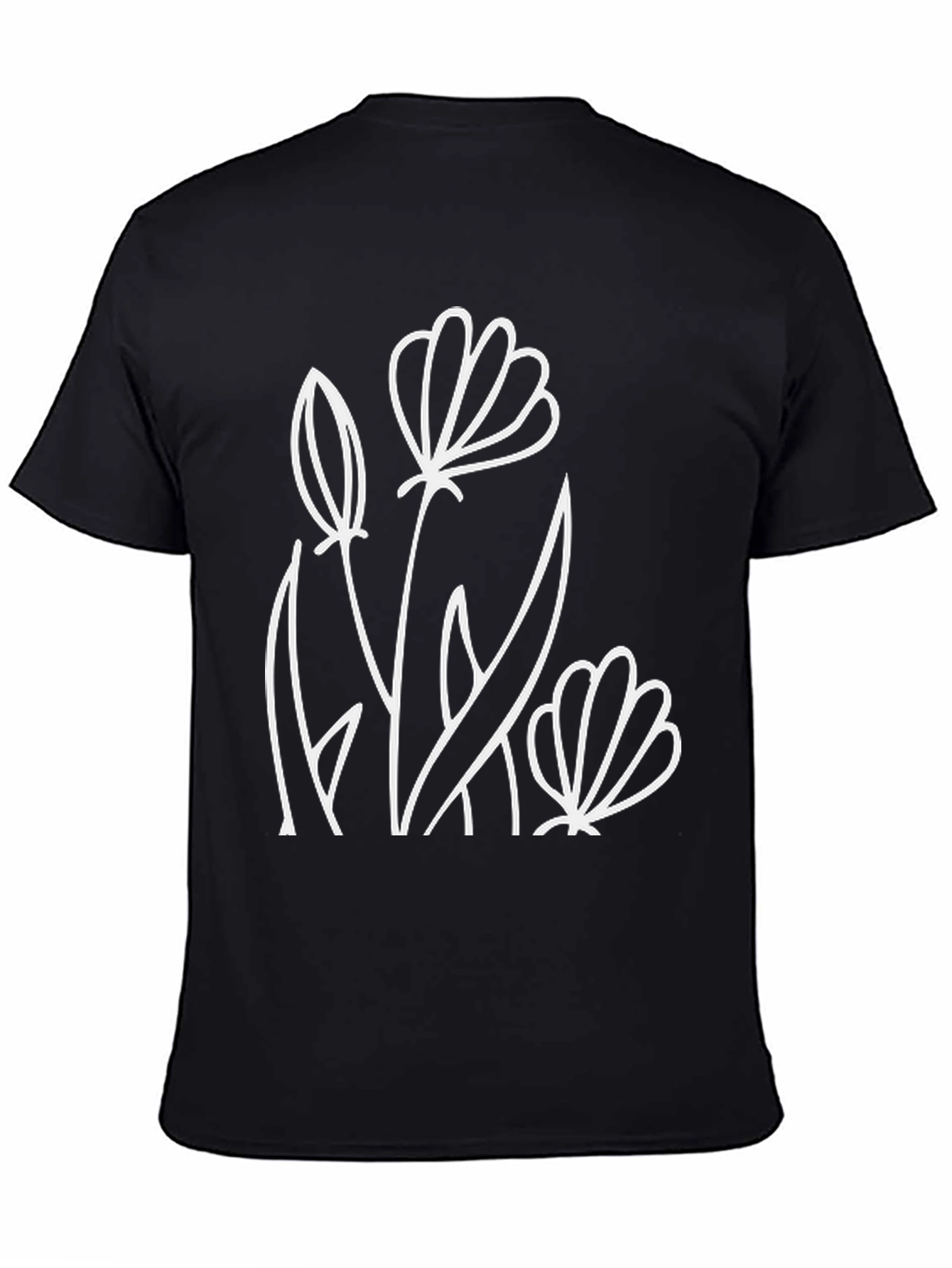 Floral Graphic Tee - Black Cotton Comfort