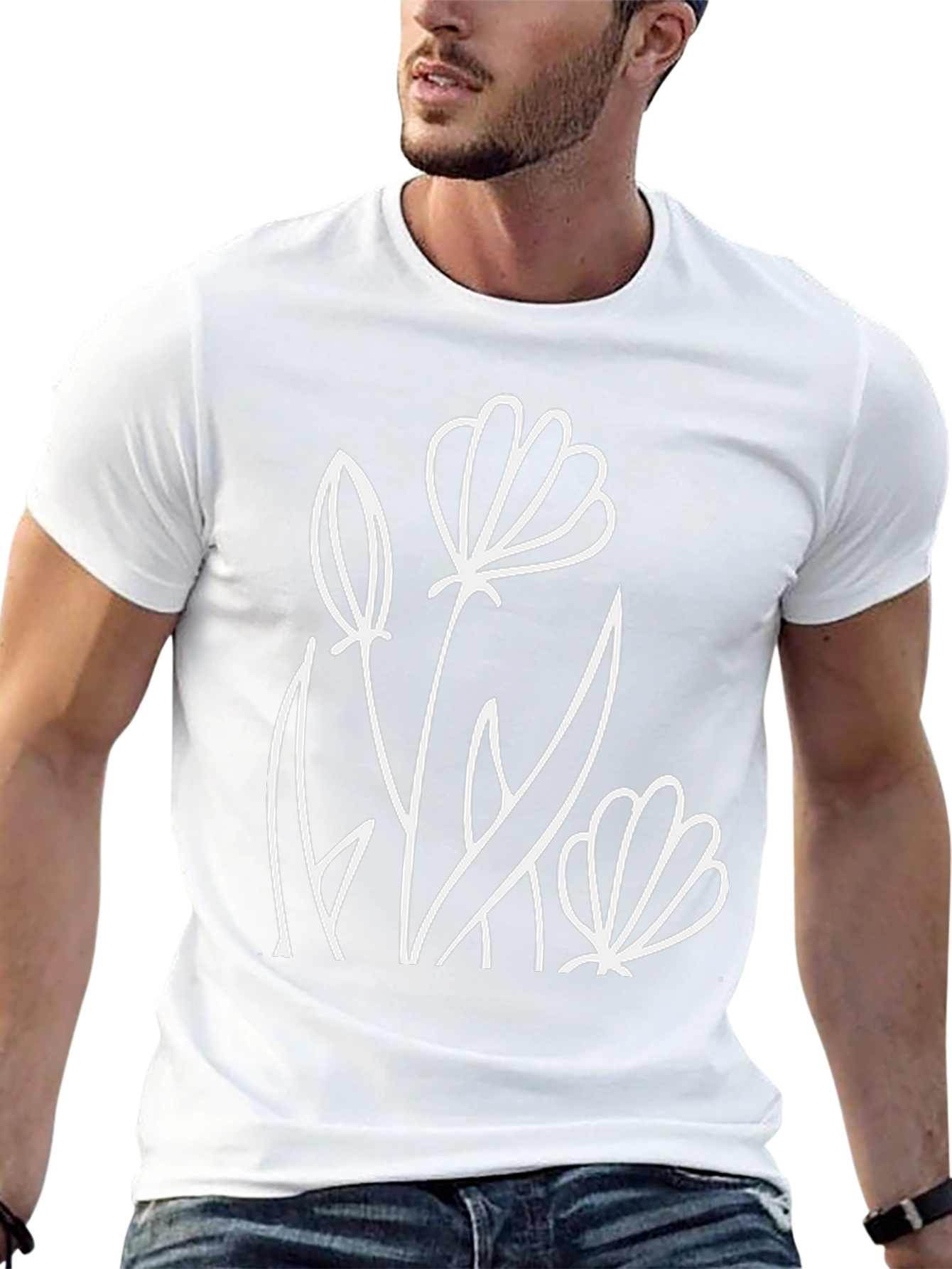 Floral Graphic Tee - Black Cotton Comfort
