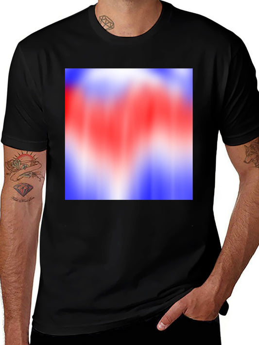 Abstract Color Block Graphic Tee - Black