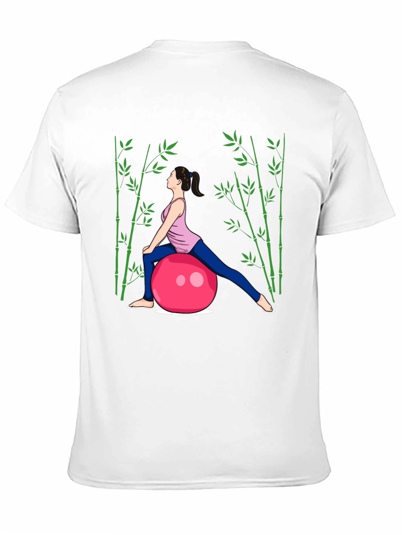 Yoga Woman on Ball Black T-Shirt