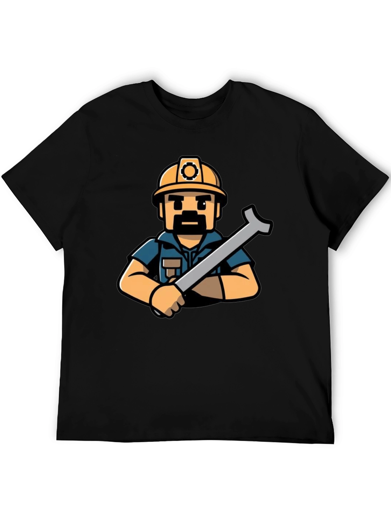 Construction Worker T-Shirt - Cartoon Style