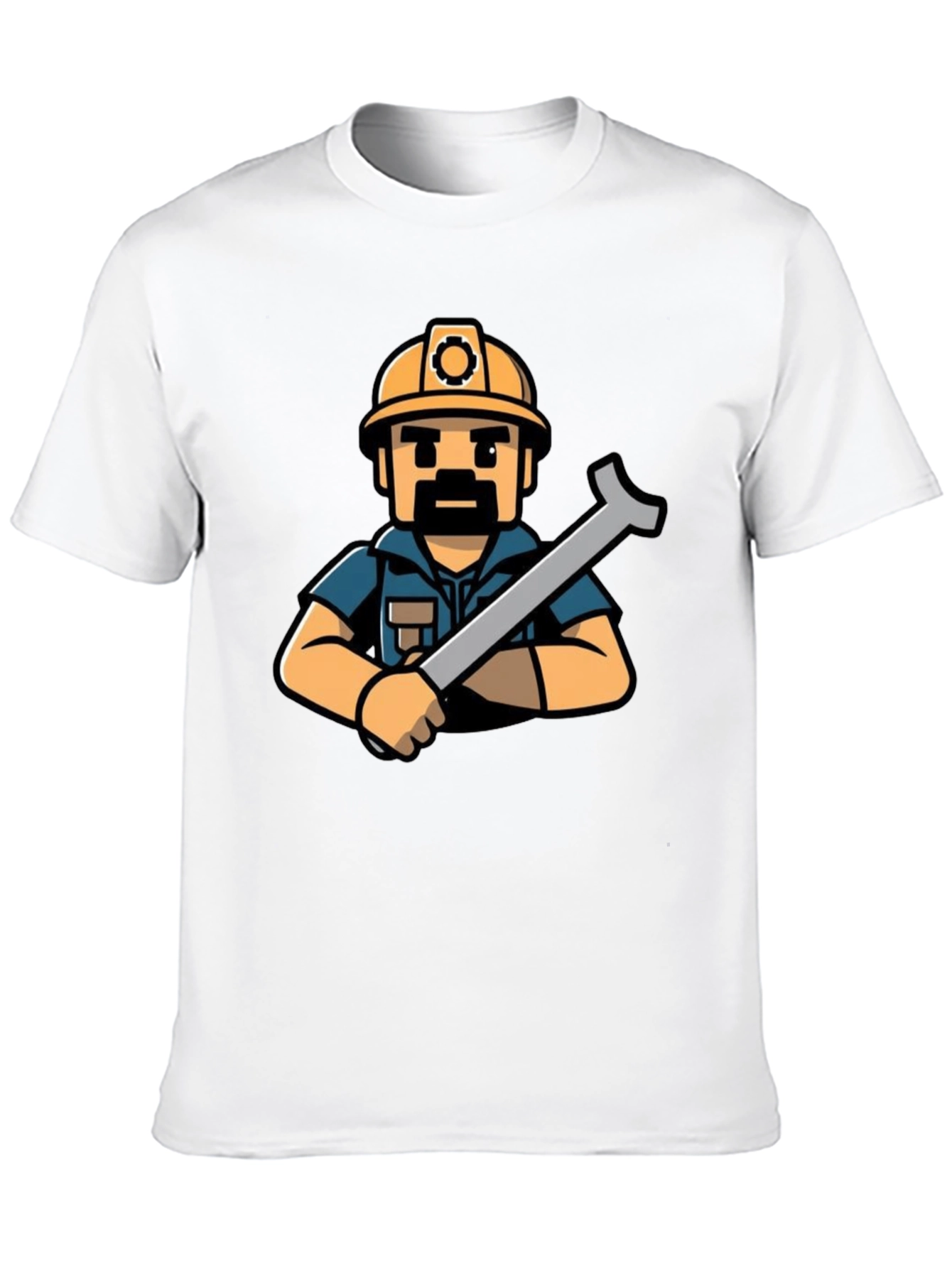 Construction Worker T-Shirt - Cartoon Style