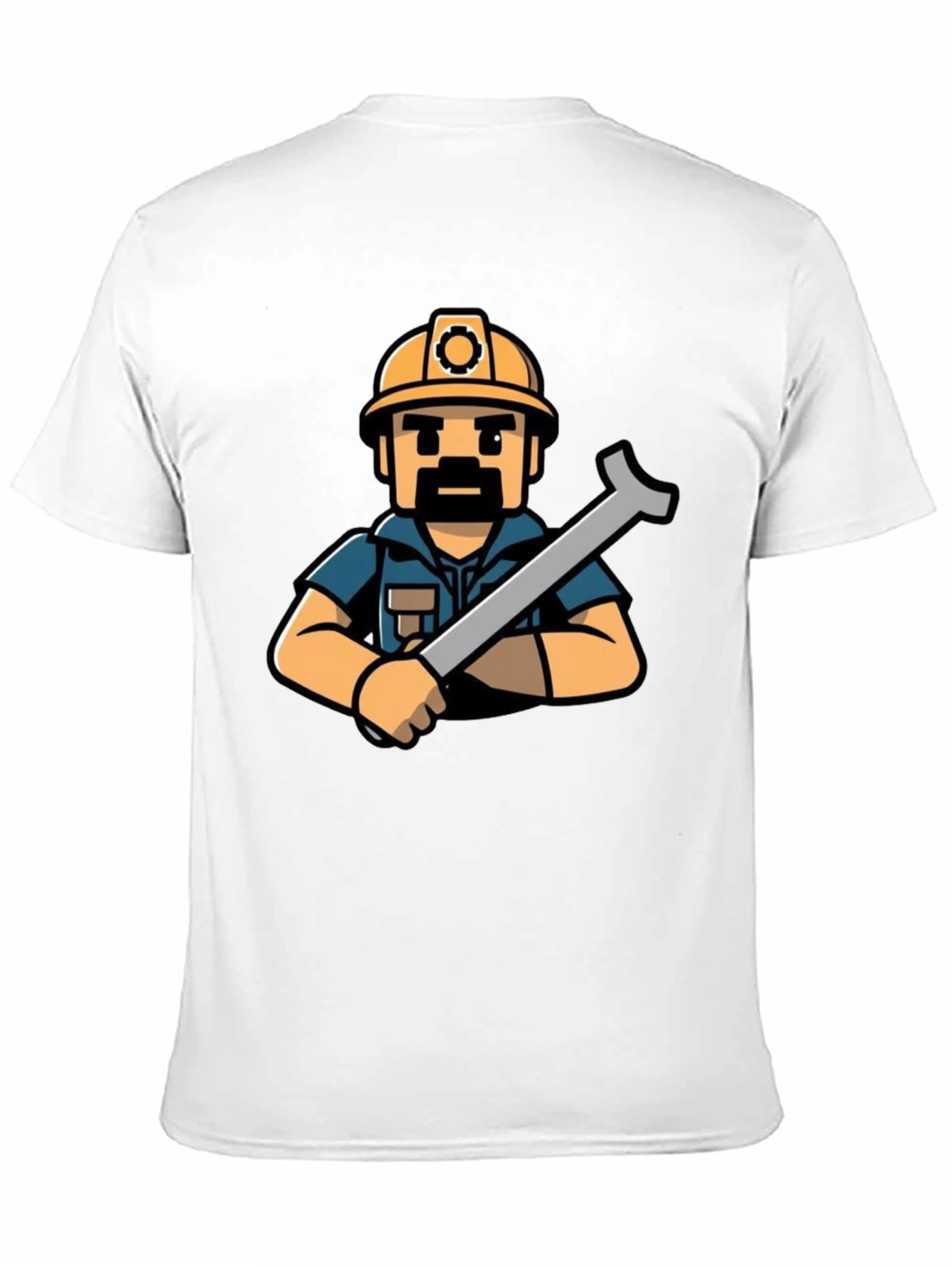 Construction Worker T-Shirt - Cartoon Style