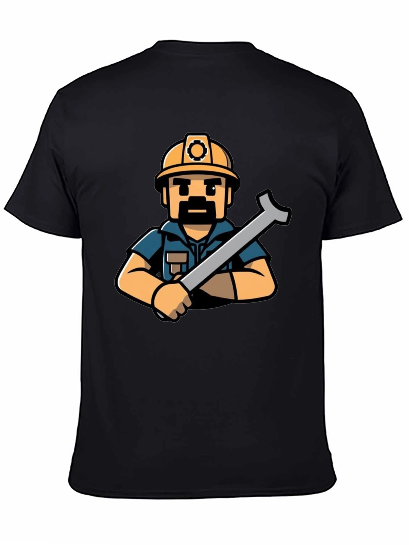 Construction Worker T-Shirt - Cartoon Style