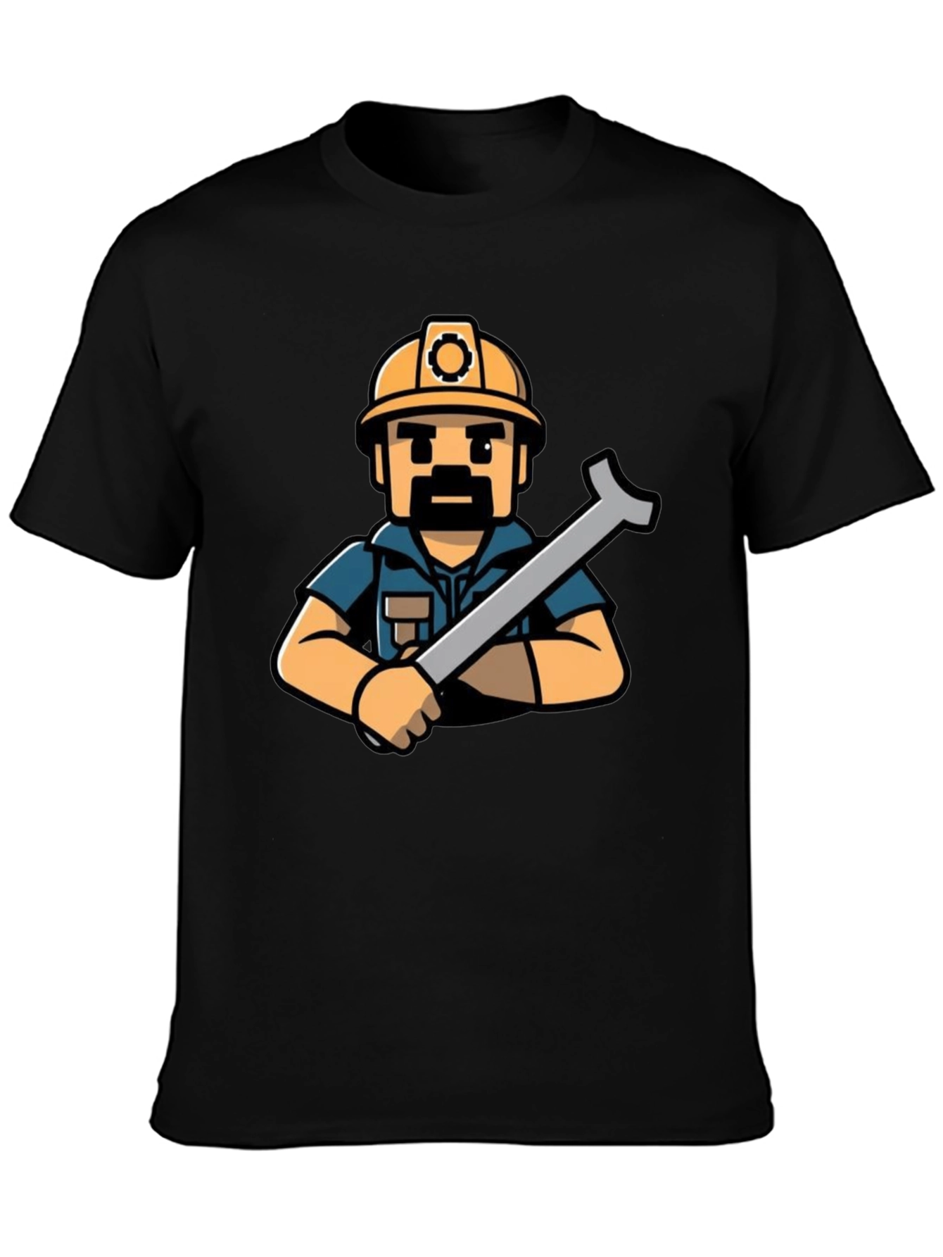 Construction Worker T-Shirt - Cartoon Style