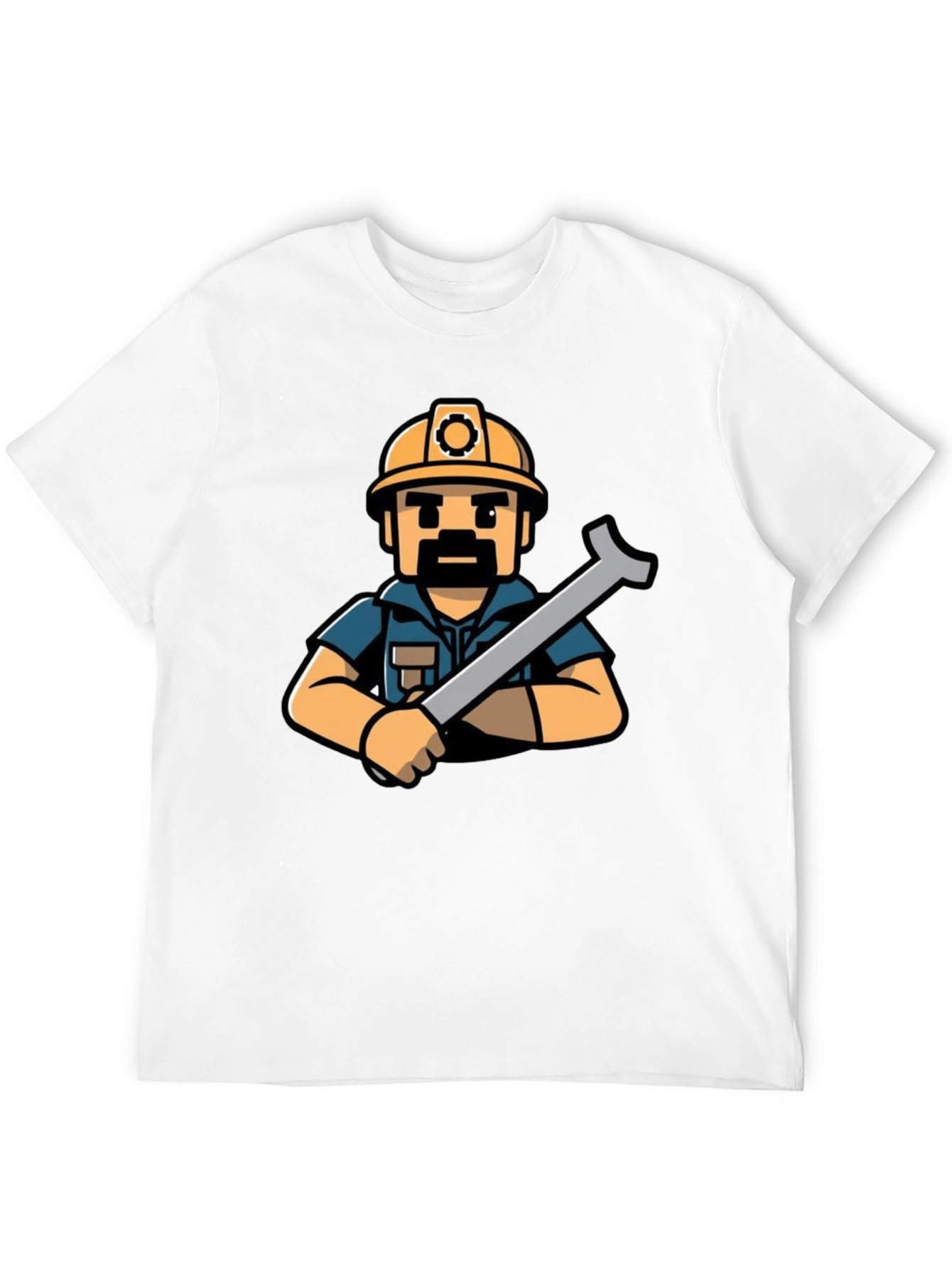 Construction Worker T-Shirt - Cartoon Style