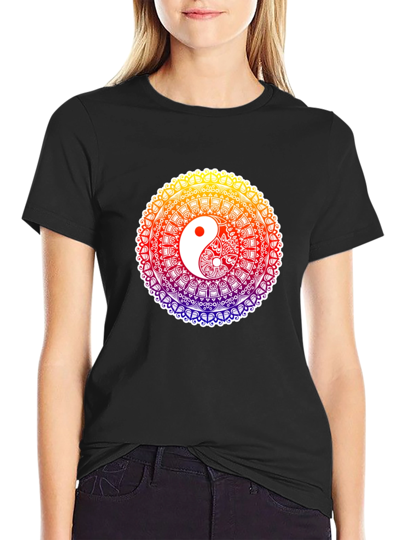 Yin Yang Mandala T-Shirt - Harmony & Balance