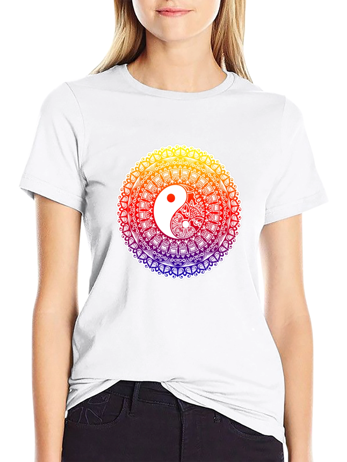 Yin Yang Mandala T-Shirt - Harmony & Balance