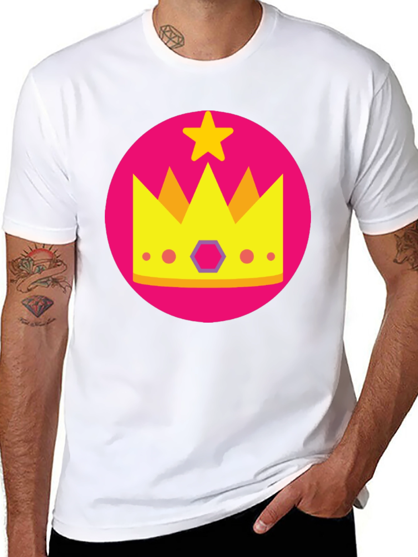 Crown Star Graphic Black T-Shirt