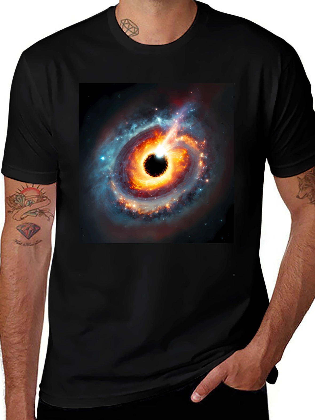 Black Hole Graphic Tee - Cosmic Style