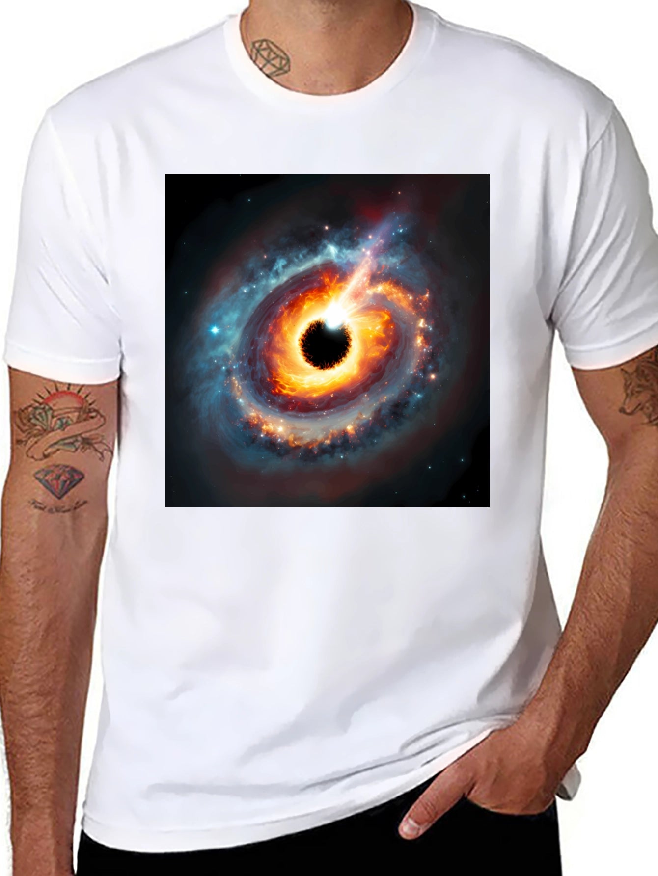 Black Hole Graphic Tee - Cosmic Style