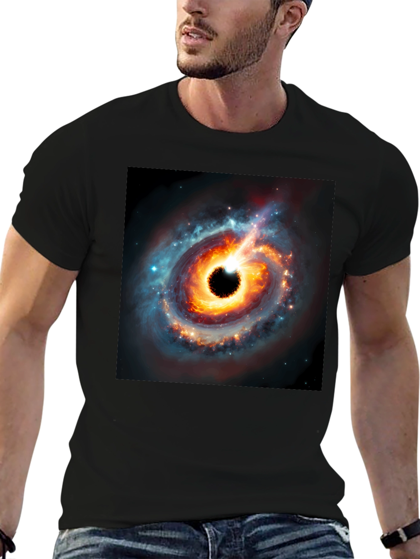 Black Hole Graphic Tee - Cosmic Style