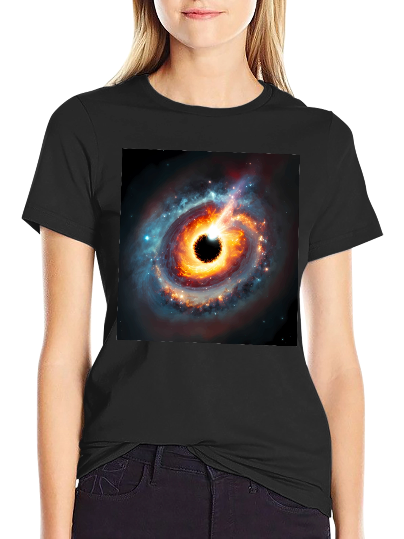 Black Hole Graphic Tee - Cosmic Style