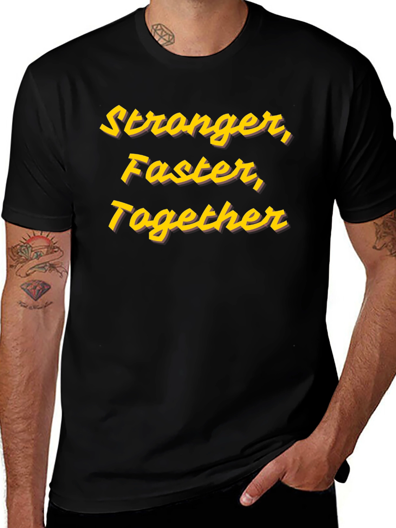 Stronger Faster Together Graphic Tee - Black