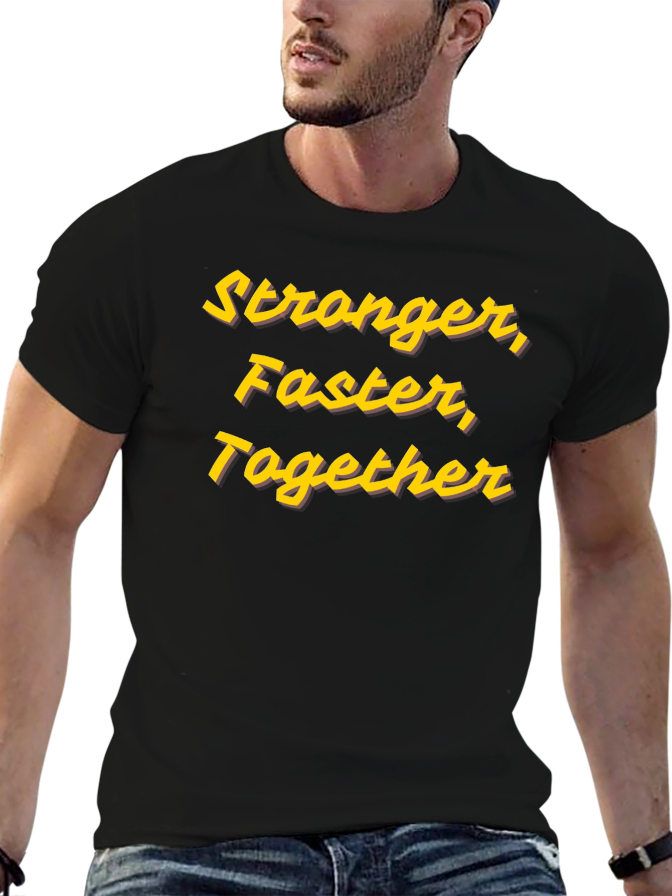Stronger Faster Together Graphic Tee - Black