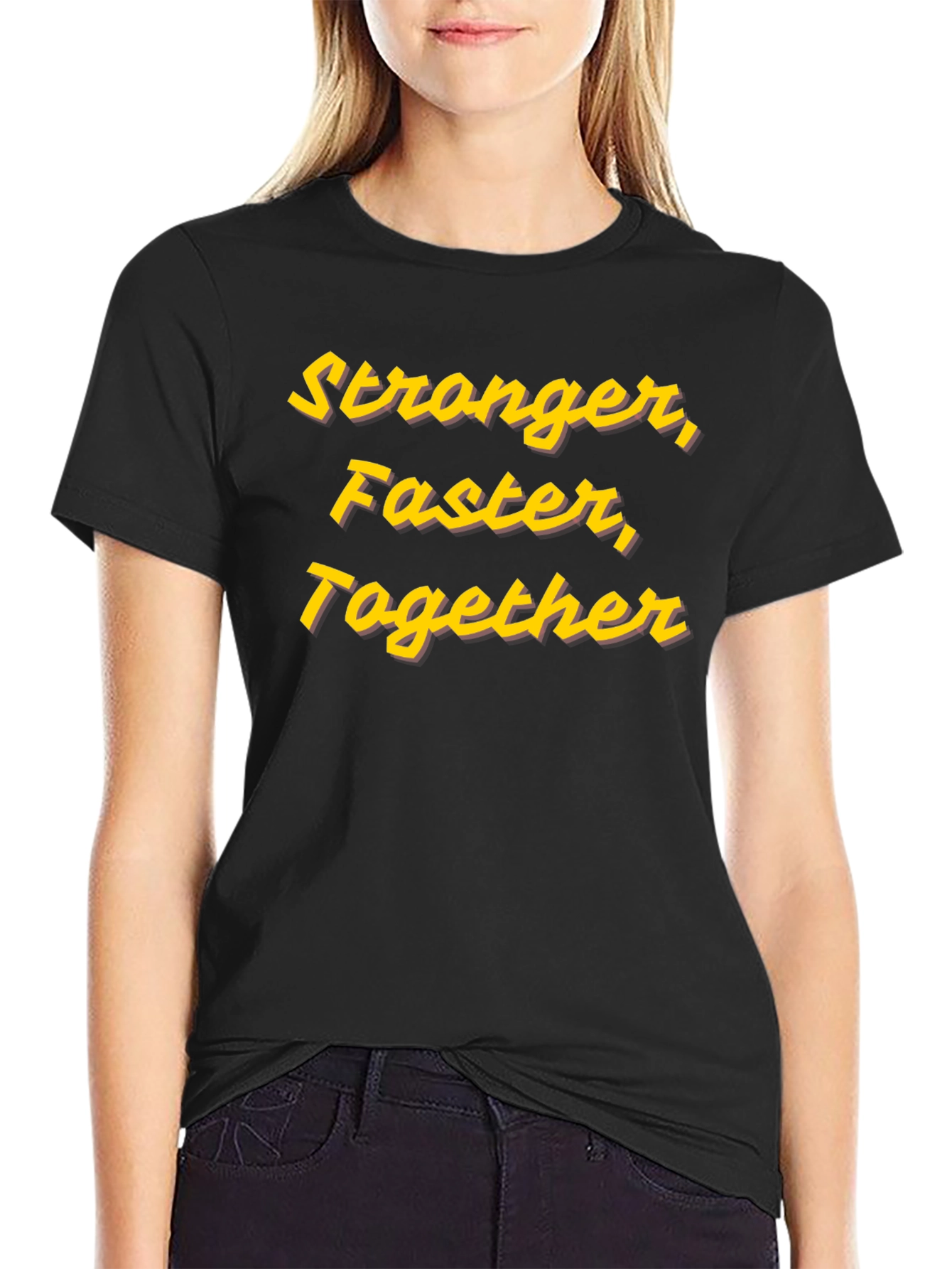 Stronger Faster Together Graphic Tee - Black