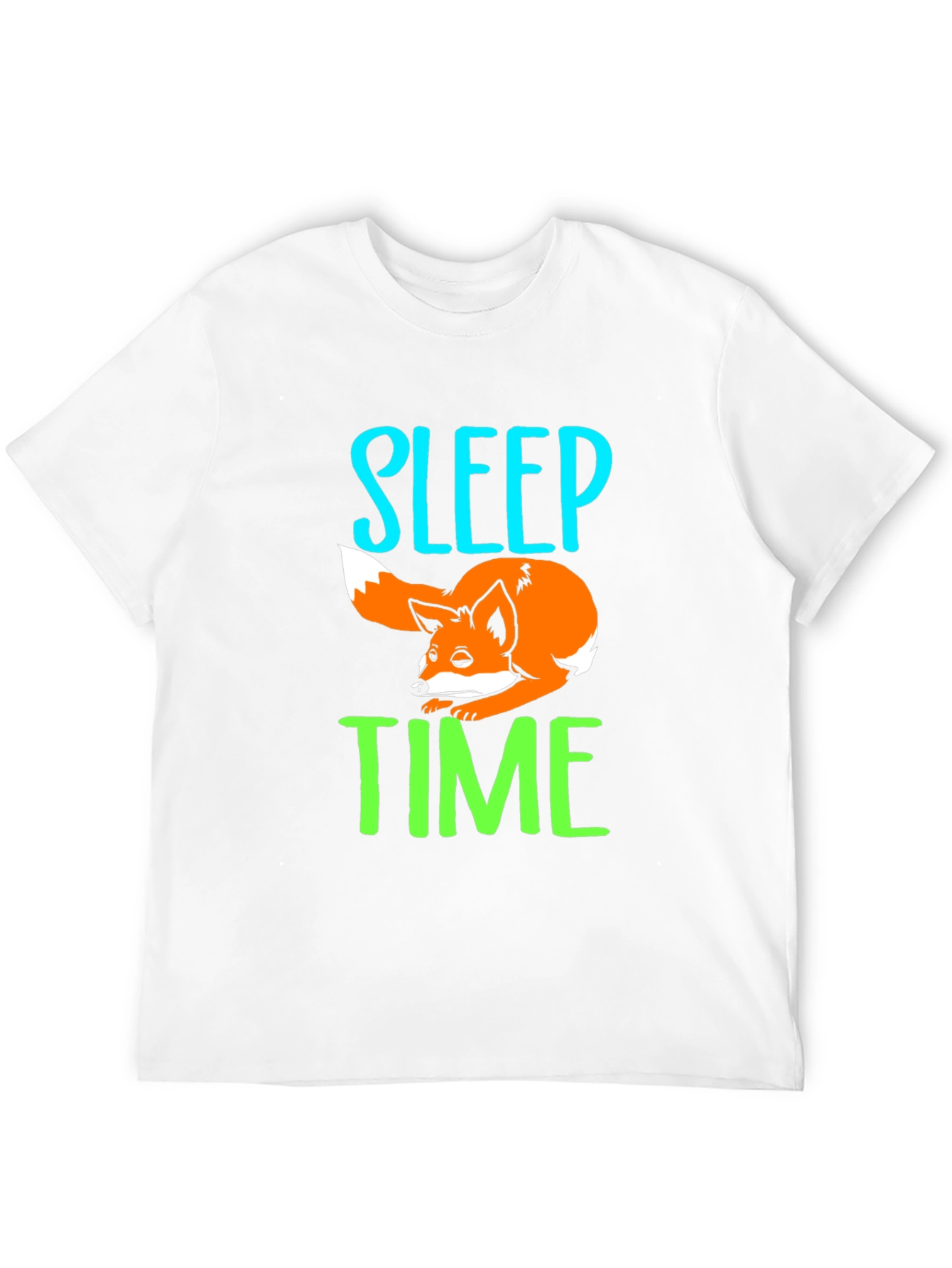 Sleep Time Fox Graphic T-Shirt - Black