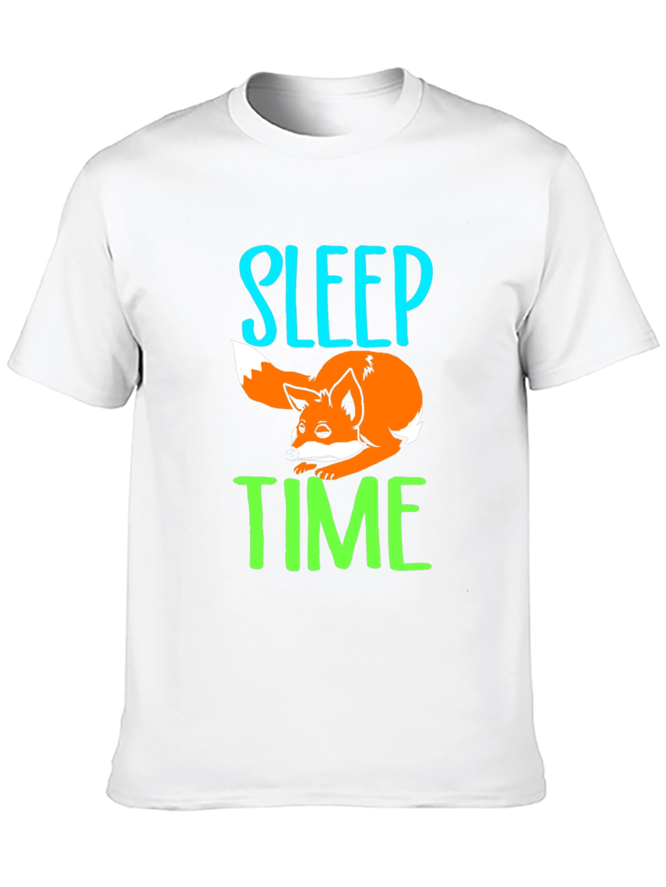 Sleep Time Fox Graphic T-Shirt - Black
