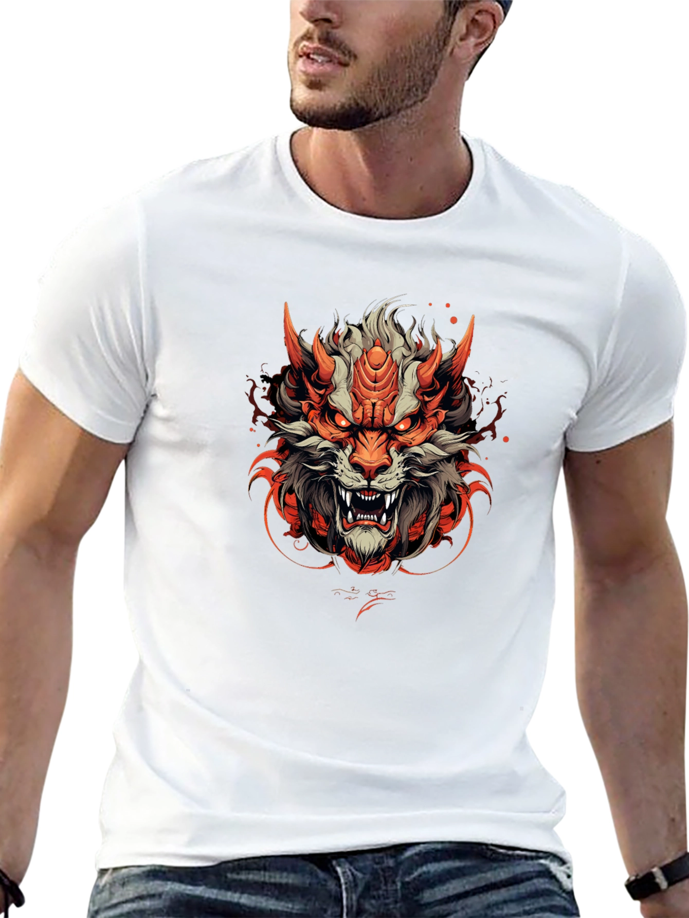 Fiery Beast Graphic Tee - Unique Design