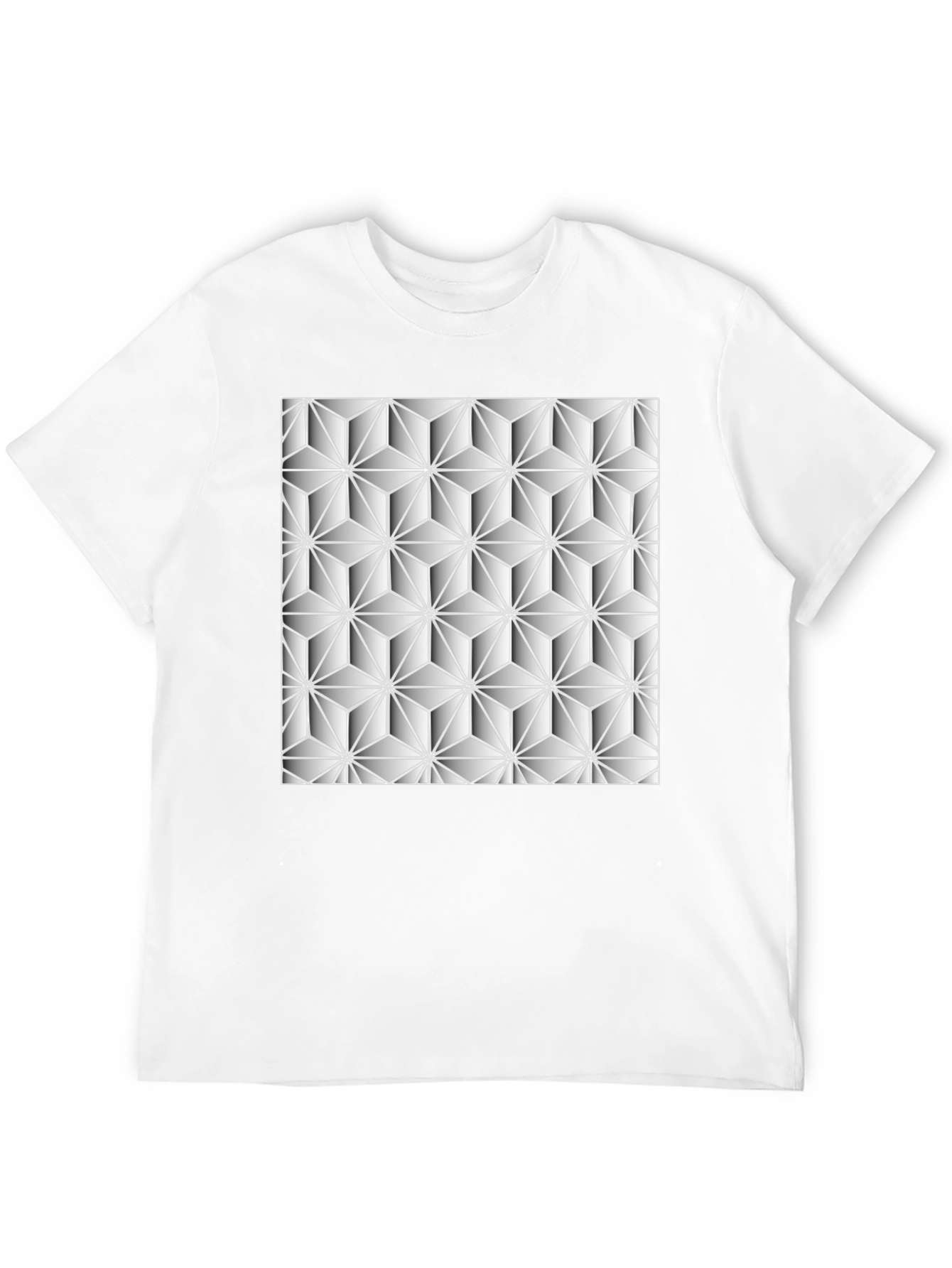 Geometric Star Pattern Black T-Shirt
